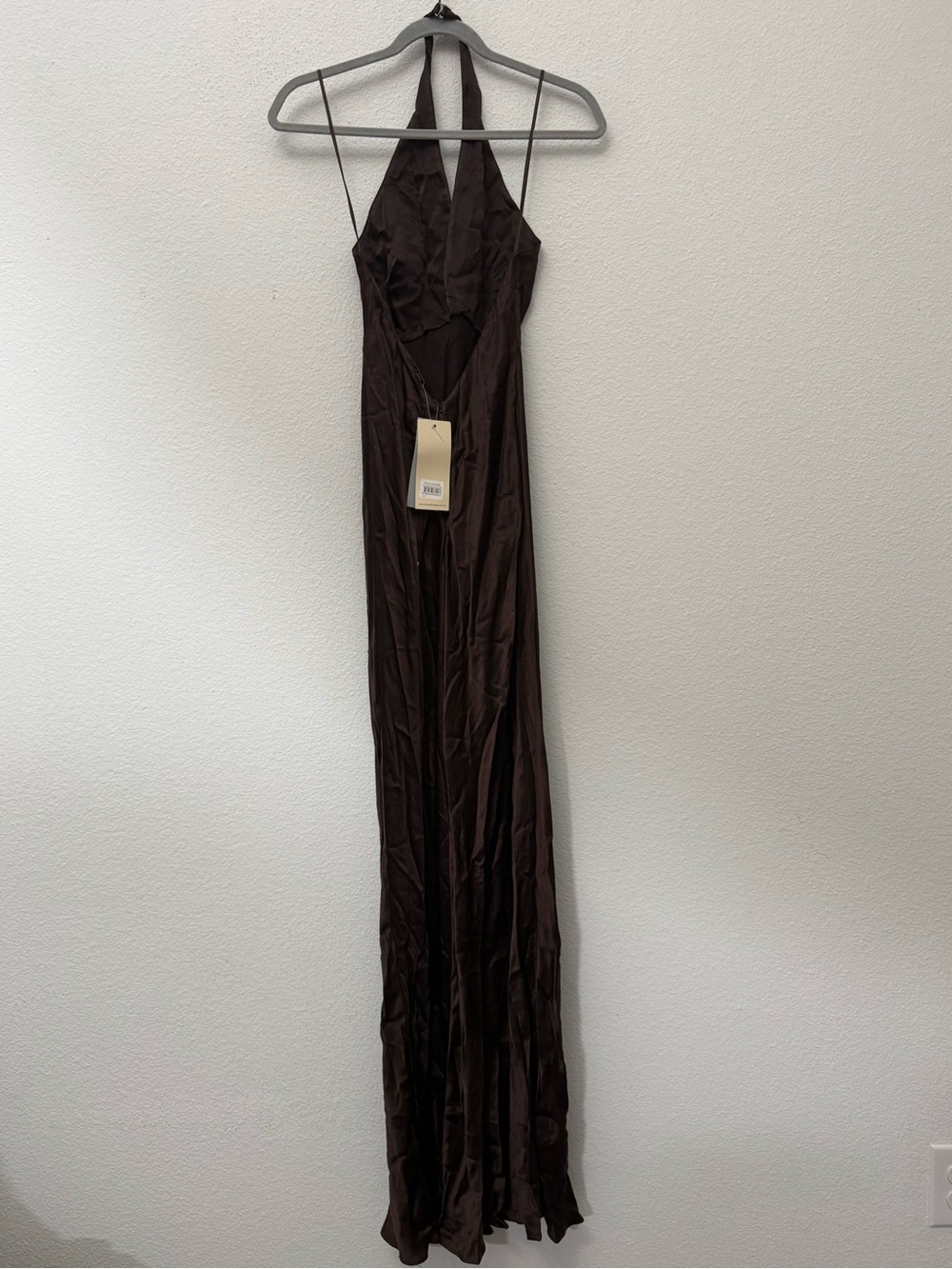 BEC + BRIDGE Frida Halter Maxi Dress Dark Chocolate US 4 $300 Evening Formal - Picture 3 of 10